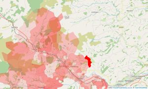 Heatmap of property prices in Caersws