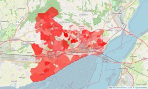 Heatmap of property prices in Caldicot