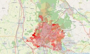 Heatmap of property prices in Cannock