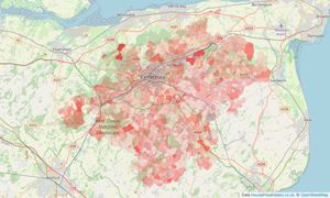 Heatmap of property prices in Canterbury