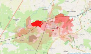 Heatmap of property prices in Castle Cary