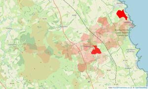 Heatmap of property prices in Beadnell, Chathill