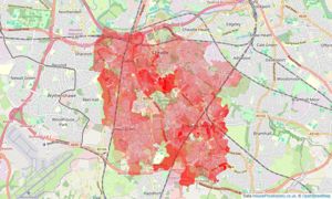 Heatmap of property prices in Cheadle