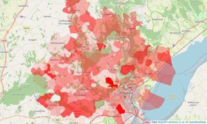 Heatmap of property prices in Chepstow