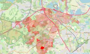 Heatmap of property prices in Chertsey