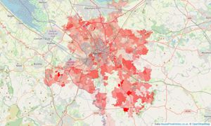 Heatmap of property prices in Blacon, Chester