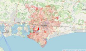 Heatmap of property prices in Chichester