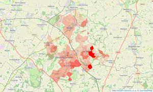 Heatmap of property prices in Chipping Campden