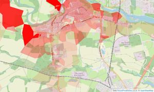 Heatmap of property prices in Choppington