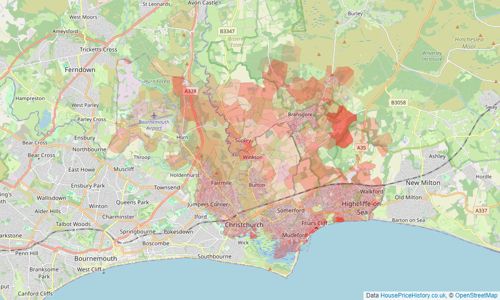 Heatmap of property prices in Christchurch