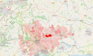 Heatmap of property prices in Cirencester