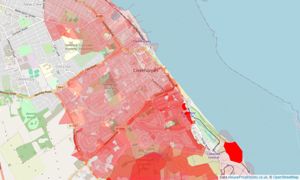 Heatmap of property prices in Cleethorpes