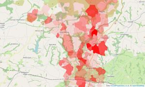 Heatmap of property prices in Llandissilio, Clynderwen