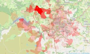 Heatmap of property prices in Consett