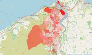 Heatmap of property prices in Conwy