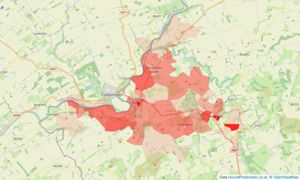 Heatmap of property prices in Cornhill-on-tweed