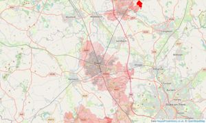 Heatmap of property prices in Holmes Chapel, Crewe