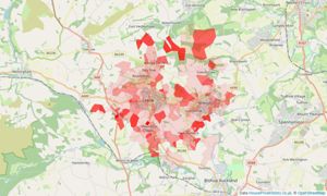 Heatmap of property prices in Crook