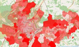 Heatmap of property prices in Crowborough