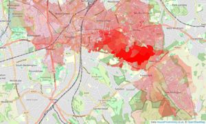 Heatmap of property prices in Croydon