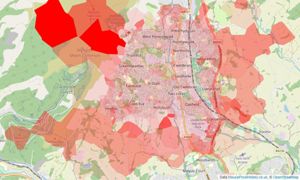 Heatmap of property prices in Cwmbran