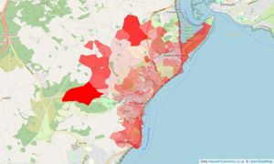 Heatmap of property prices in Dawlish