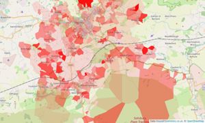 Heatmap of property prices in Devizes