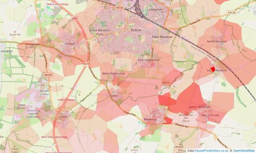 Heatmap of property prices in Didcot