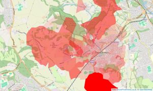 Heatmap of property prices in Dinas Powys