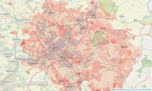 Heatmap of property prices in Doncaster