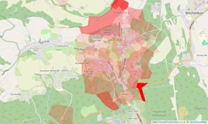 Heatmap of property prices in Drybrook