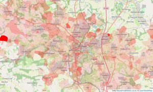 Heatmap of property prices in Durham