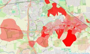 Heatmap of property prices in East Boldon