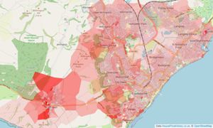 Heatmap of property prices in Eastbourne