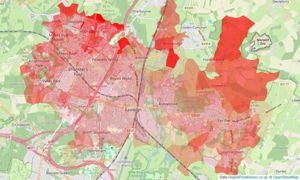 Heatmap of property prices in Eastleigh