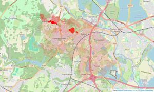 Heatmap of property prices in Egham