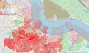 Heatmap of property prices in Erith