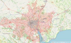 Heatmap of property prices in Topsham, Exeter