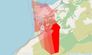 Heatmap of property prices in Fairbourne