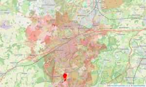 Heatmap of property prices in Farnham