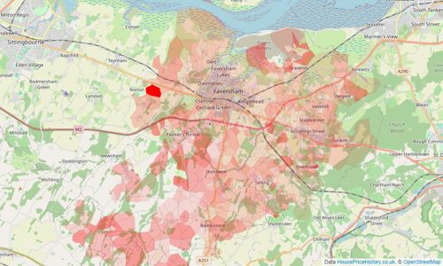 Heatmap of property prices in Faversham