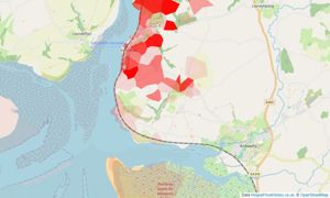 Heatmap of property prices in Ferryside