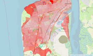 Heatmap of property prices in Fleetwood