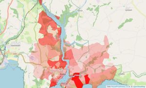 Heatmap of property prices in Fowey