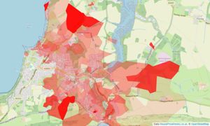 Heatmap of property prices in Freshwater