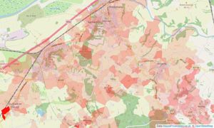 Heatmap of property prices in Frodsham