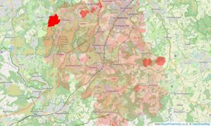 Heatmap of property prices in Godalming