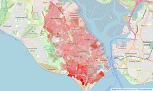 Heatmap of property prices in Gosport