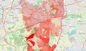 Heatmap of property prices in Lutley, Halesowen