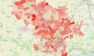 Heatmap of property prices in Halstead